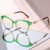 New trend Chic Oversized Cat-Eye Glasses: Black Frame with Gold Accents, Anti-Blue Light Lenses for Trendy Work & Study Wear