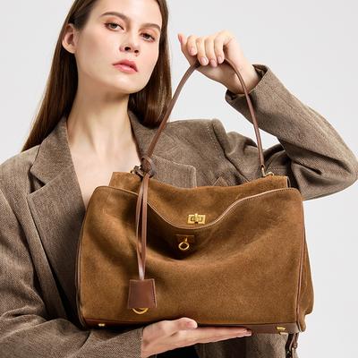 Rodeo Bag Vintage Luxury Suede Leather Tote Bag 2025 Autumn Winter Hot-Selling Genuine Leather Women's Handbag Shoulder Bag