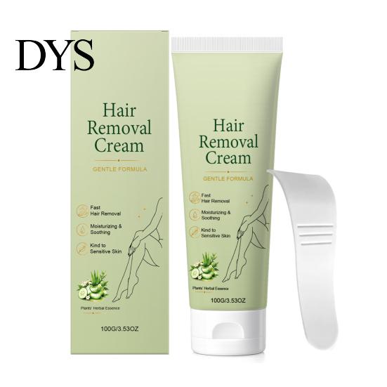 Gentle Depilatory Cream 100G Hair Removal with Spatula, Pain Free Remover Easy Apply for Men Women, Facial Legs Arm Underarms Painless