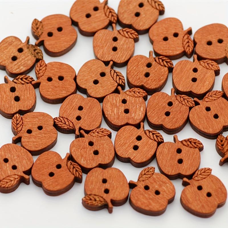 100PCS Wooden Buttons with Vintage Charm - 2 Holes Unfinished Surface Perfect for Handmade Crafts