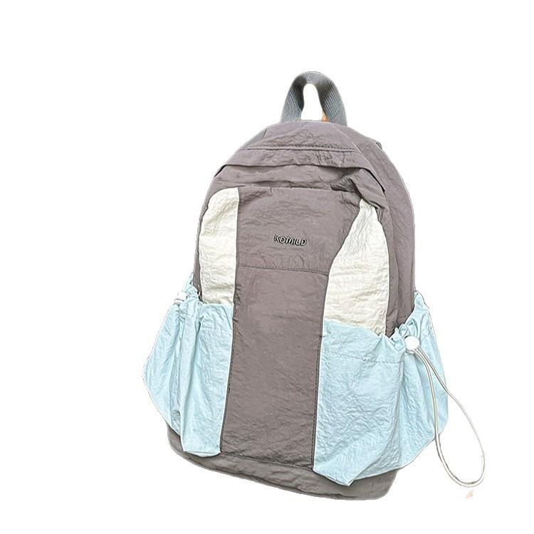 Schoolbag Backpack Casual Contrast College Style Texture Versatile Backpack Outdoor Travel Hiking Camping Hiking Bag
