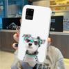 Roztomilý pes knírač nosí brýle pouzdro na telefon pro Samsung Galaxy S10 S21 S22 Plus Ultra A91 A51 A21S A12 Průhledný kryt na telefon