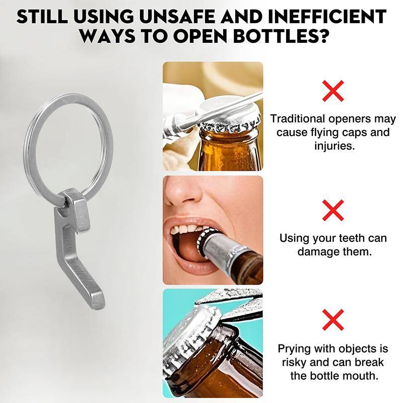1-10PC Portable Stainless Steel Beer Bottle Opener Keychain Men Gifts Mini Bottle Opener Titanium Alloy Key Ring Carry Easily