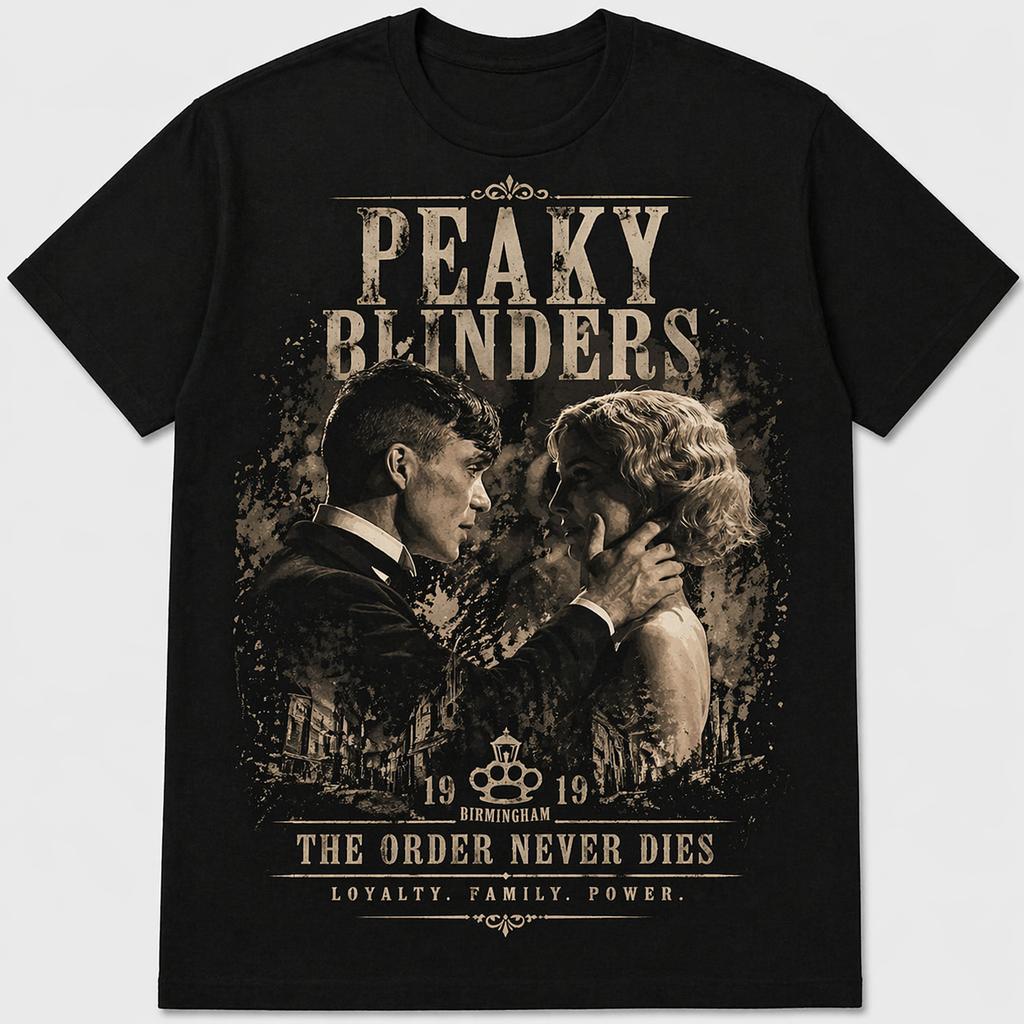 Picket Family Tommy Shelby Maglietta Unisex Donna Estate Cotone Casual Moda Girocollo Manica Corta Street Style Abbigliamento