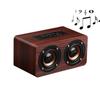 Portable Wireless Bluetooth Speakers Wooden Dual Passive Subwoofer Speaker