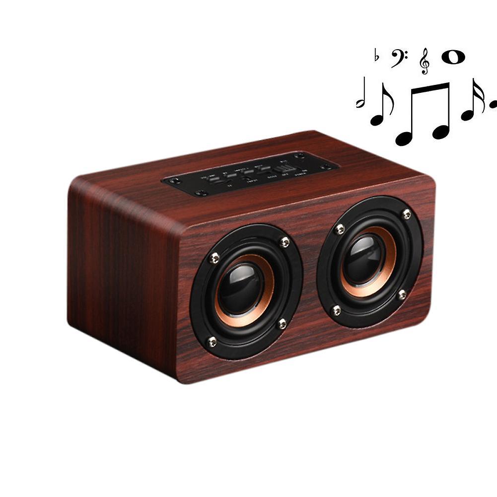 Portable Wireless Bluetooth Speakers Wooden Dual Passive Subwoofer Speaker