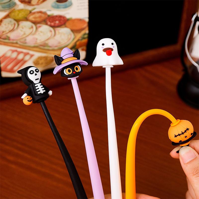 4Pcs Halloween Series Shake Pen 0.5Mm Neutral Pen Creative Cute Gel Pen Student Prizes Stationery Back To School Gift