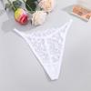 FINETOO Lace Thong For Women Sexy T-back Panty Solid Color Lingerie Floral Underwear