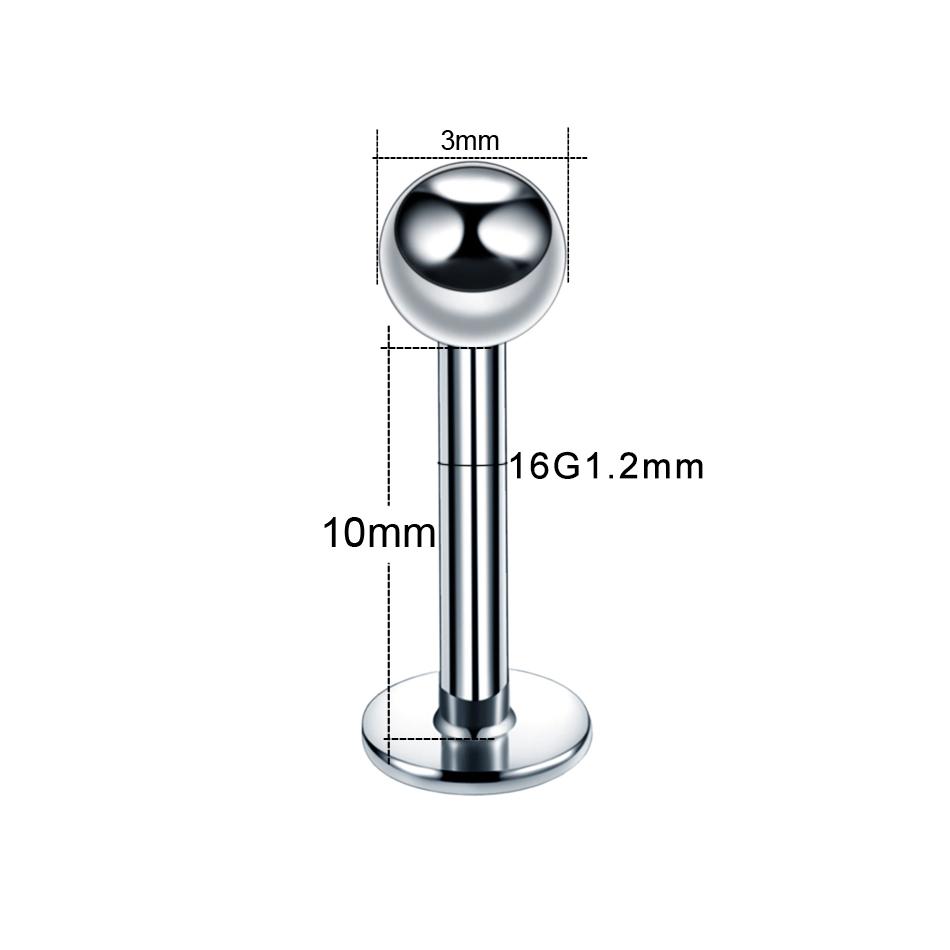

1PC Steel Labret Monore Ring Lip Stud Piercing Orelha Cartilage Ear Helix Stud Tragus Barbell Earrings Piercing Sexy Jewelry 16G Silver Color