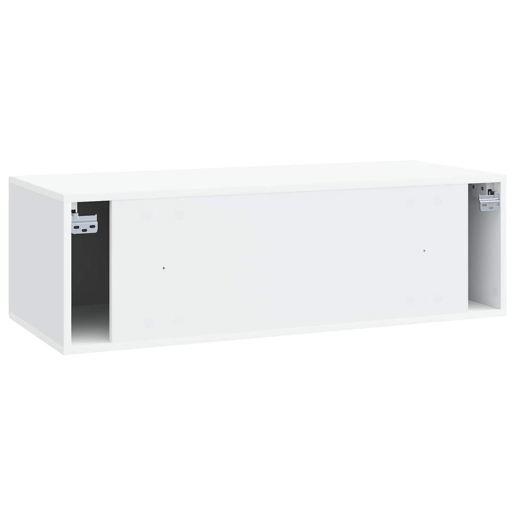 Wall Mounted TV Cabinet White 98 X 41 X 30 Cm Engineered Wood