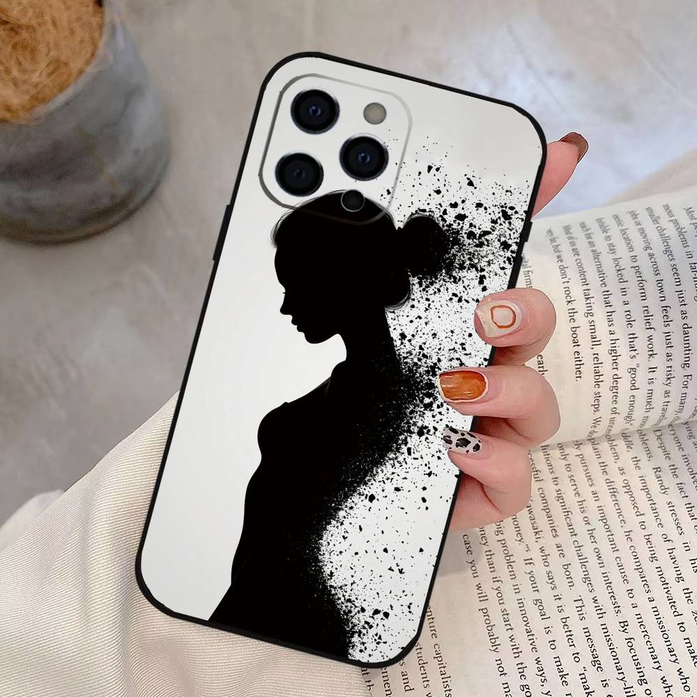 Art Sexy Body Woman Phone Case For iPhone 17,16,15,14,13,12,11 Plus,Pro Max,XS,Soft Silicone Black Cover