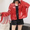 Women's Shiny Sequin Tassel Jacket - European & American Style, Beaded Celebrity Top with Lining