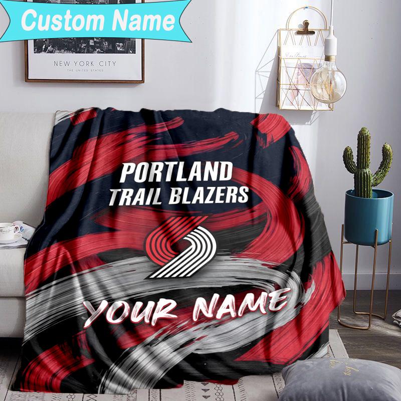 Custom Name Blanket Portland Blazers Artwork Blanket Bedding Blanket for Travel, Camping, Living Rooms, Offices, Sofas, Fan Christmas Gift