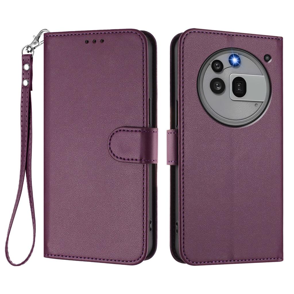 For Nothing Phone (3a) Pro Leather Case Wallet Stand Phone Cover with Wrist Strap