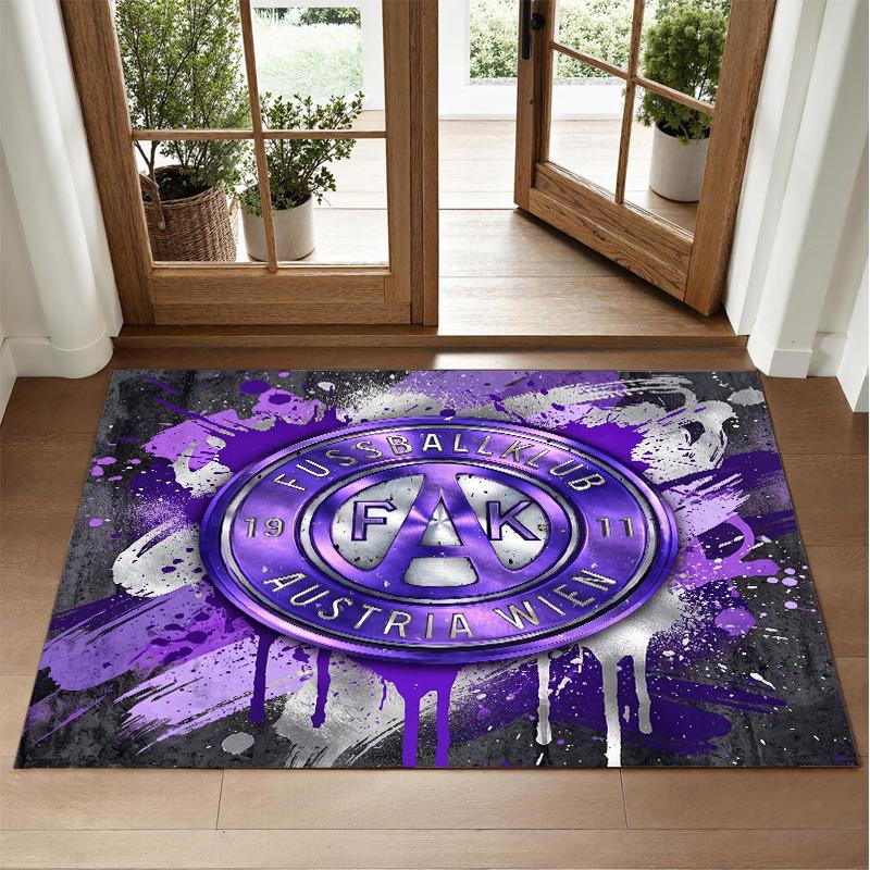 Austria Wien FC Design Crystal Velvet Rug Soft Decorative Mat for Bedroom Entrance