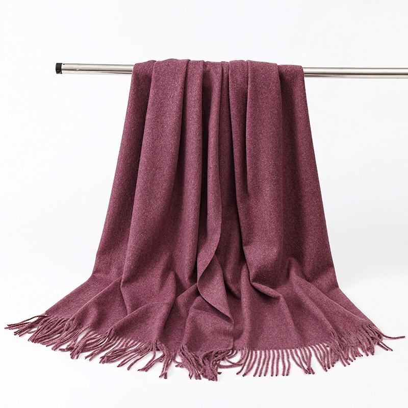 Wool Scarf Women's Winter Korean Style Thickened Warm Solid Color Scarf Shawl High End Versatile Cashmere Scarf