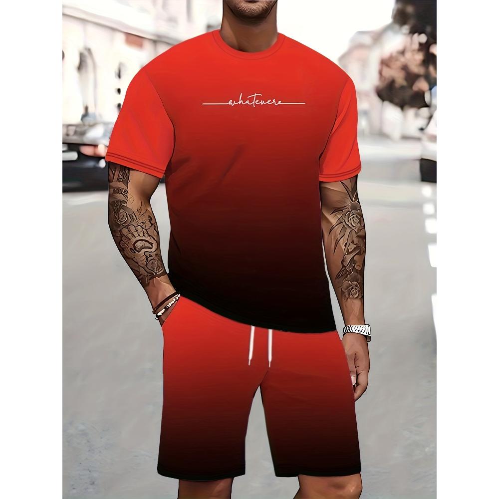 Men's Casual Fashion Simple Short-sleeved Shorts Set Comfortable Loose Sports Suit Versatile Unisex Sports Clothing