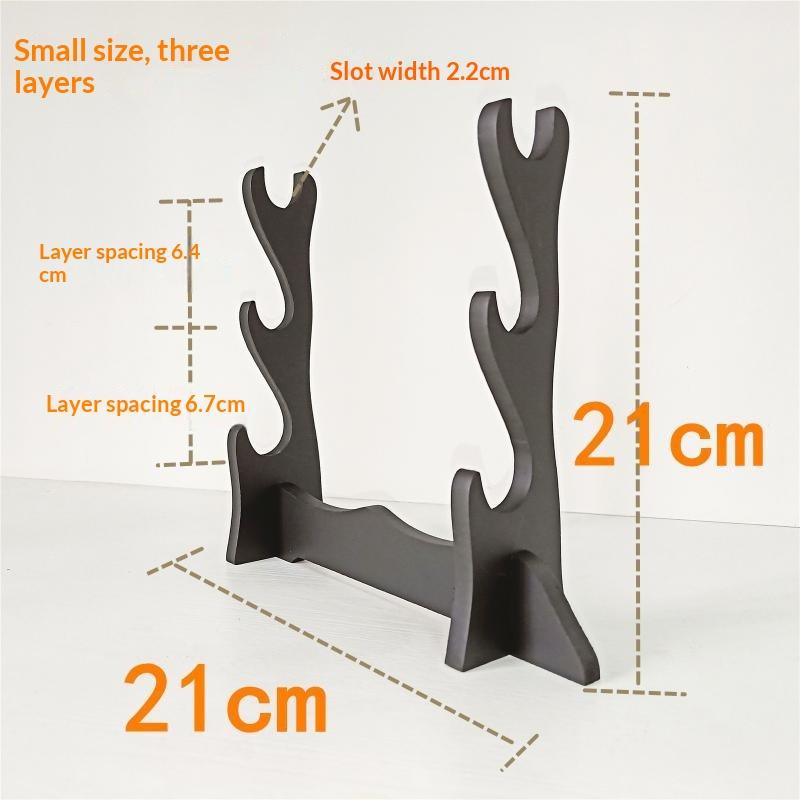 Black Wooden Mini Sword Knife Stand Stable Non Slip Base For Displaying Small Samurai Swords Collectibles On Home Desktop