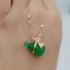 Gourd Necklace, Women'S Imitation Green Jade Pendant, Taigang Does Not Fade, Ethnic Style, Personality Versatile Temperament Collarbone Chain