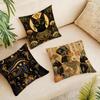 Design Ancient Egyptian Art Cushion Cover Durable Hypoallergenic Organic Linen Pillow Cover Short Size Washable Skin-Friendly