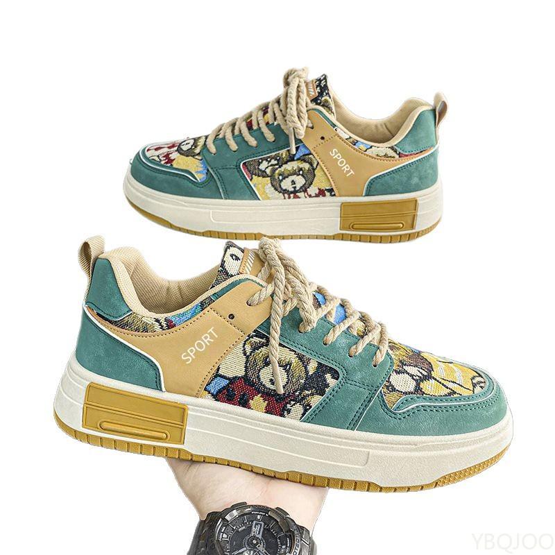 Small niche men's shoes spring summer new breathable board shoes casual versatile thick sole anti slip sports trendy shoes