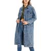 Women's Denim Jacket for Spring Autumn Long Vintage Slim Fit Stylish Jean Jacket Casual Streetwear Outwears
