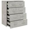 VidaXL Buffet with 4 Drawers 60x30.5x71 Cm Concrete Grey 342578