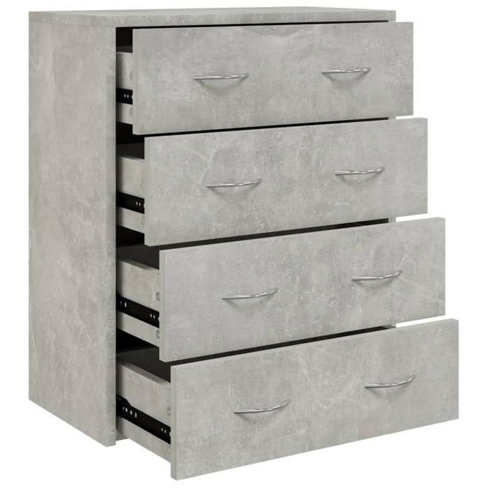 VidaXL Buffet with 4 Drawers 60x30.5x71 Cm Concrete Grey 342578