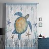 Sea Turtle Blue Starfish Shell Sheer Curtains For Living Room Bedroom Kitchen Windows Voile Drapes Home Decor