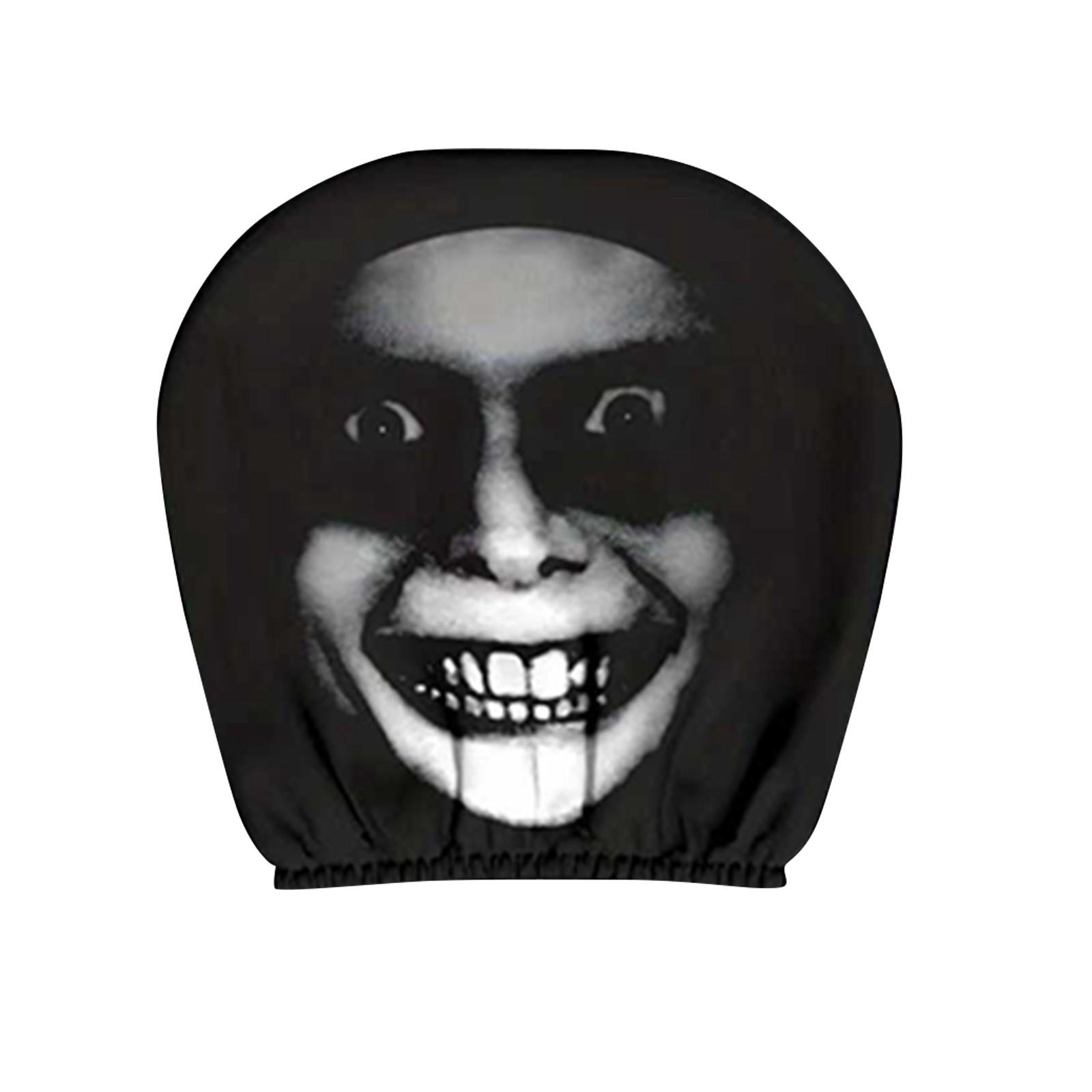 

Car Headrest Covers For Funny Car Interior Accessories, Halloween Horror Headrest Covers For Universal Cars (2 Sets) One Size белый