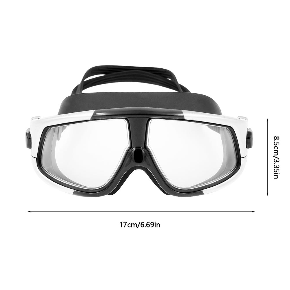 WHALE Professional Adults Electroplating Anti Fog Swimming Glasses (Silver   Black)