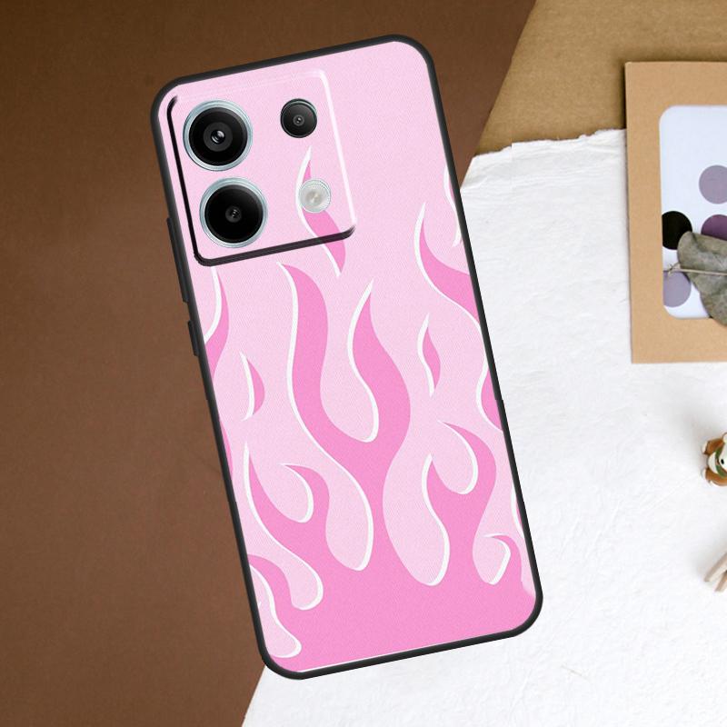 Flame Aesthetic Light Blue Fire Pink Case For Xiaomi Redmi Note 13 12 11 14 15 Pro Plus Redmi 15 13 10 10C 12C 13C 14C 15C Cover