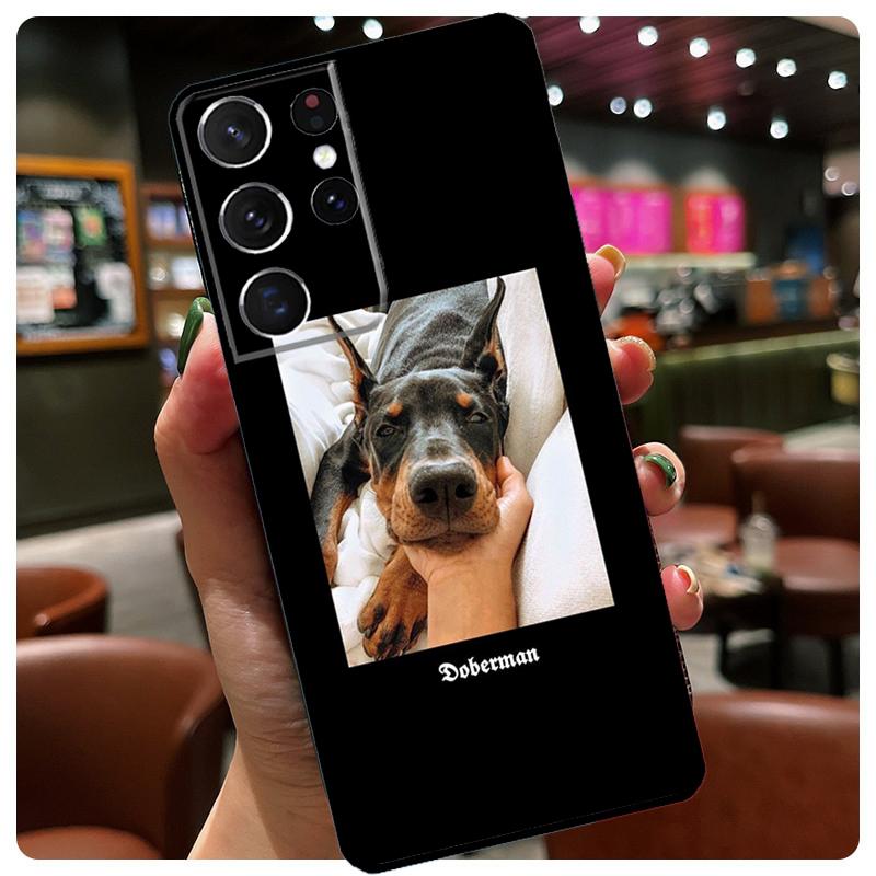 Doberman Dog Phone Case For Samsung Galaxy S25 S24 S23 S22 S21 S20 Ultra S9 S10 Plus S25 FE S24 FE Cover