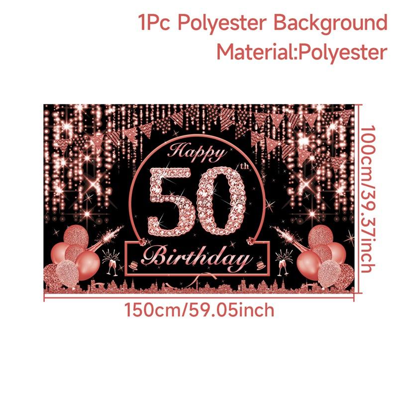Happy 50th Birthday Backdrop Background Banner For Man Napkin Balloon Door Curtain 50 Years Anniversary 50 Birthday Party Decor
