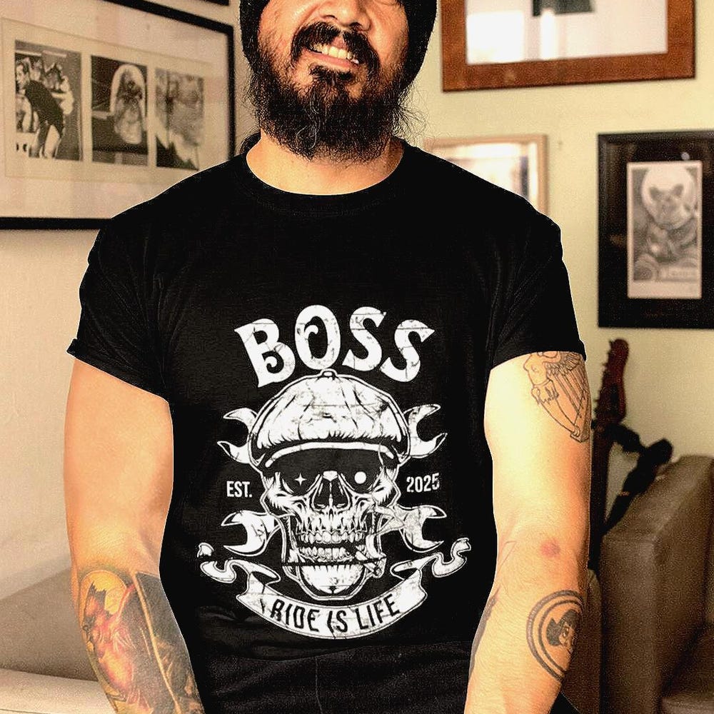 Bikers Boss T-Shirt: Ride is Life, Funny Motorcycle Graphic Tee S