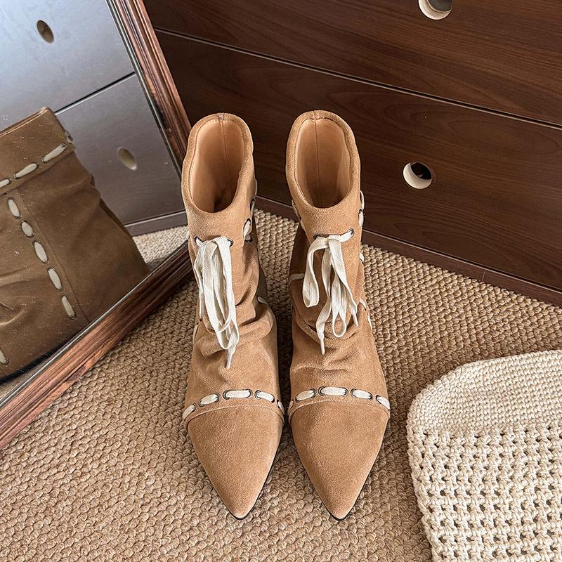 Fashion Retro 2025 New Pointed Toe Boots Suede Premium Western Boots