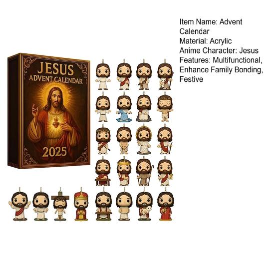 Second Coming Adventskalender 2025 Nedtelling over 24 dager med akrylpyntegjenstander