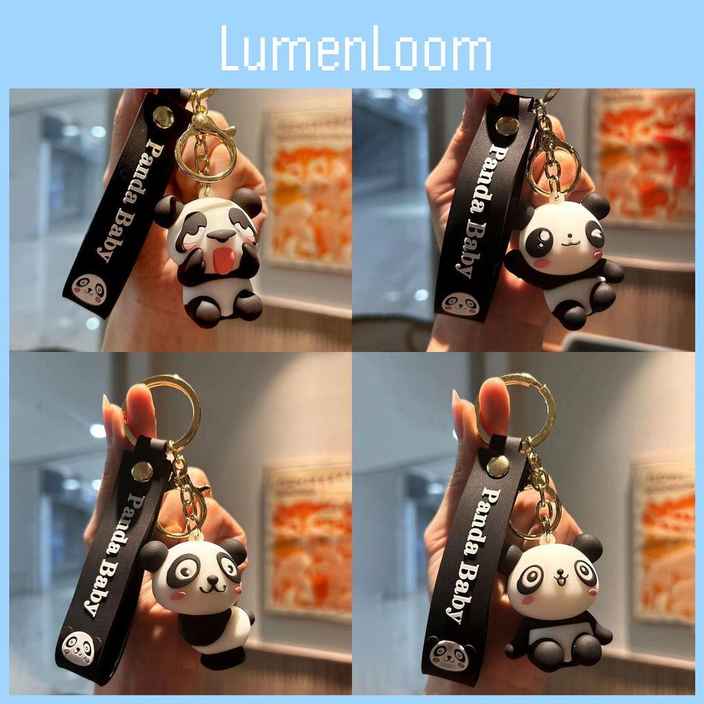Adorable Cartoon Panda Keychain Silica Gel Accessory Cute Gift For Couples And Friends