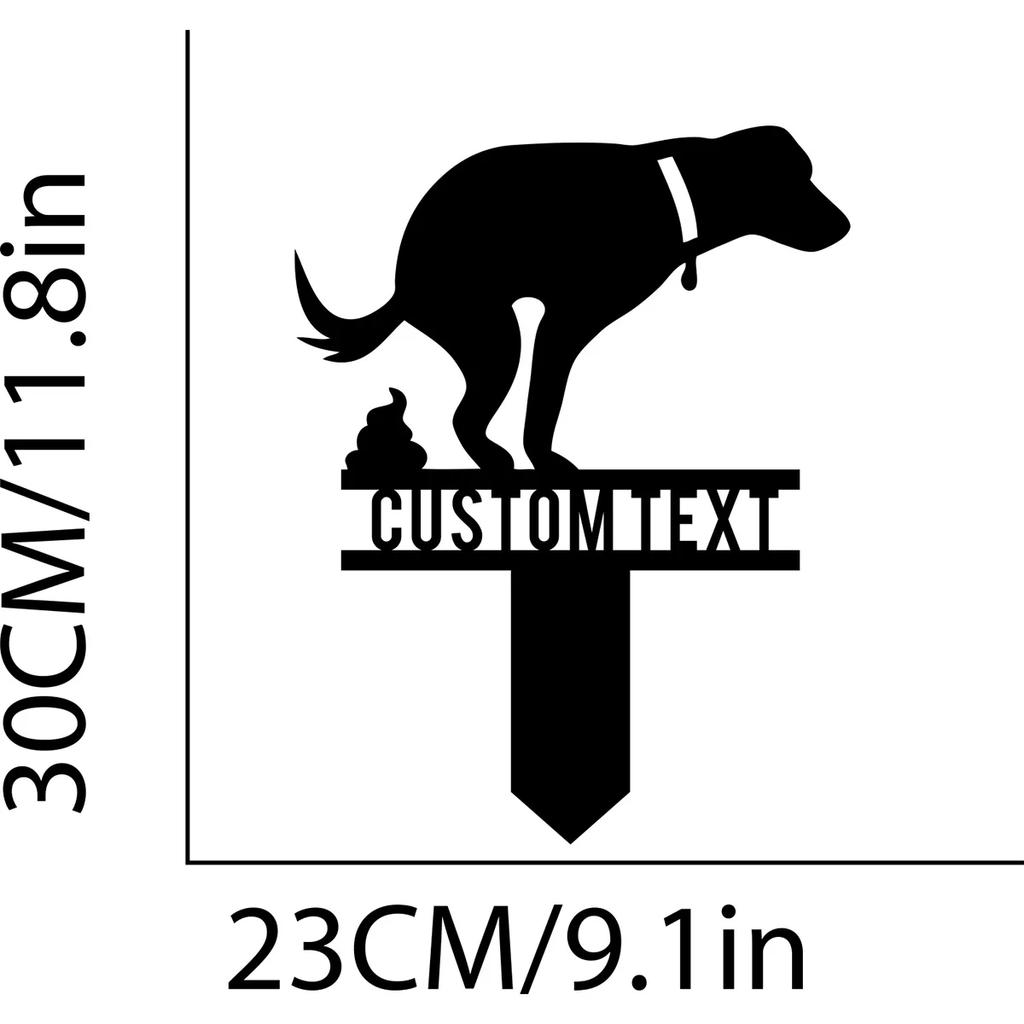 Metal Garden Stake Sign No Pooping Dog Decor, Funny Yard Art for Outdoor Lawn, Pet Rules Decorative Marker