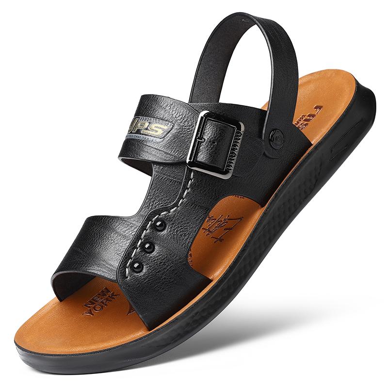 

Мужские сандалии, новые летние противоскользящие пляжные туфли на мягкой подошве из суперволокна, двойного назначения для вождения и отдыха, внешняя одежда Санда 43