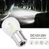 Pair of 1156 Glass Strobe COB LED Car Turn Signal Reverse Light Tail Brake Bulb White Light