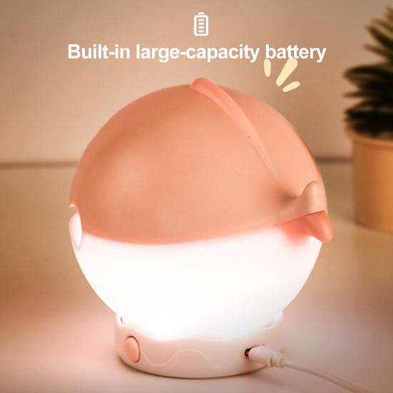 Wooden Fish Night Light Cute LED Lamp Nursery Nightlight for Kids Rechargeable Bedside Touch Lamp Fun Stress-Relieving Toy And Home Decor