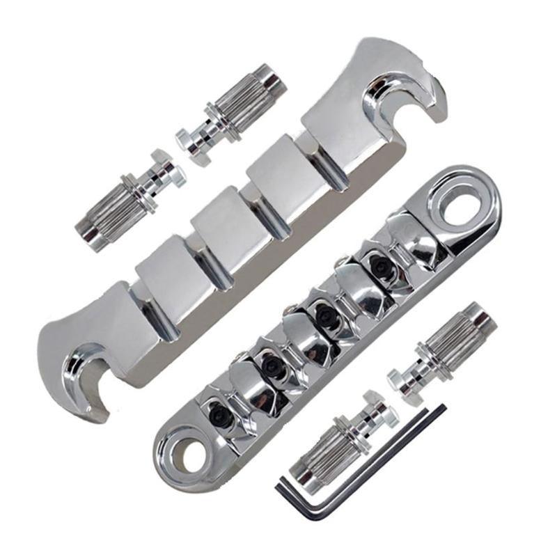 Alloys 4String Tune O-Matic Guitar Bridge Replacement Electric Guitar Accessory Parts Guitar Roller Saddles Bridge 1