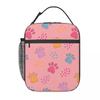 Bolsa de Almuerzo Térmica con Estampado de Huella de Perro Linda para Niños, Nevera Escolar, Fiambrera Térmica, Bolso Tote, Contenedor de Fiambreras Portátil