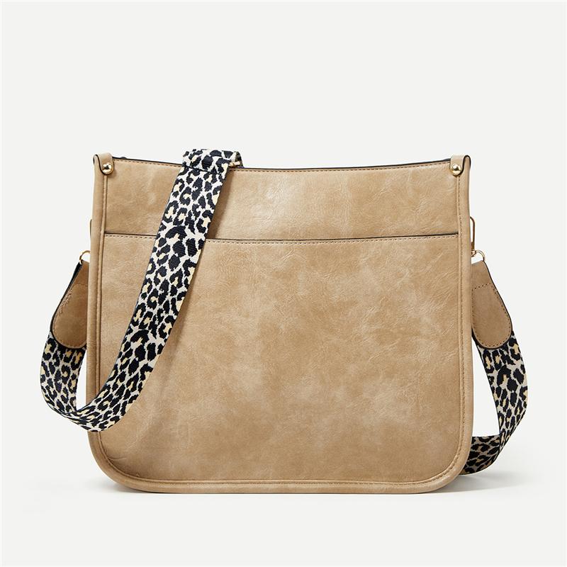 Damskie skórzane torby typu crossbody z PU, damskie małe, urocze torby na ramię, kobiece modne, w kolorze krowy, w kolorze lamparta, pasek dla dziewczynki