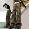 Baggy Leopard Print Jeans Straight Leg Cowboy Pants Fashion Jeans Women Y2k  Lady