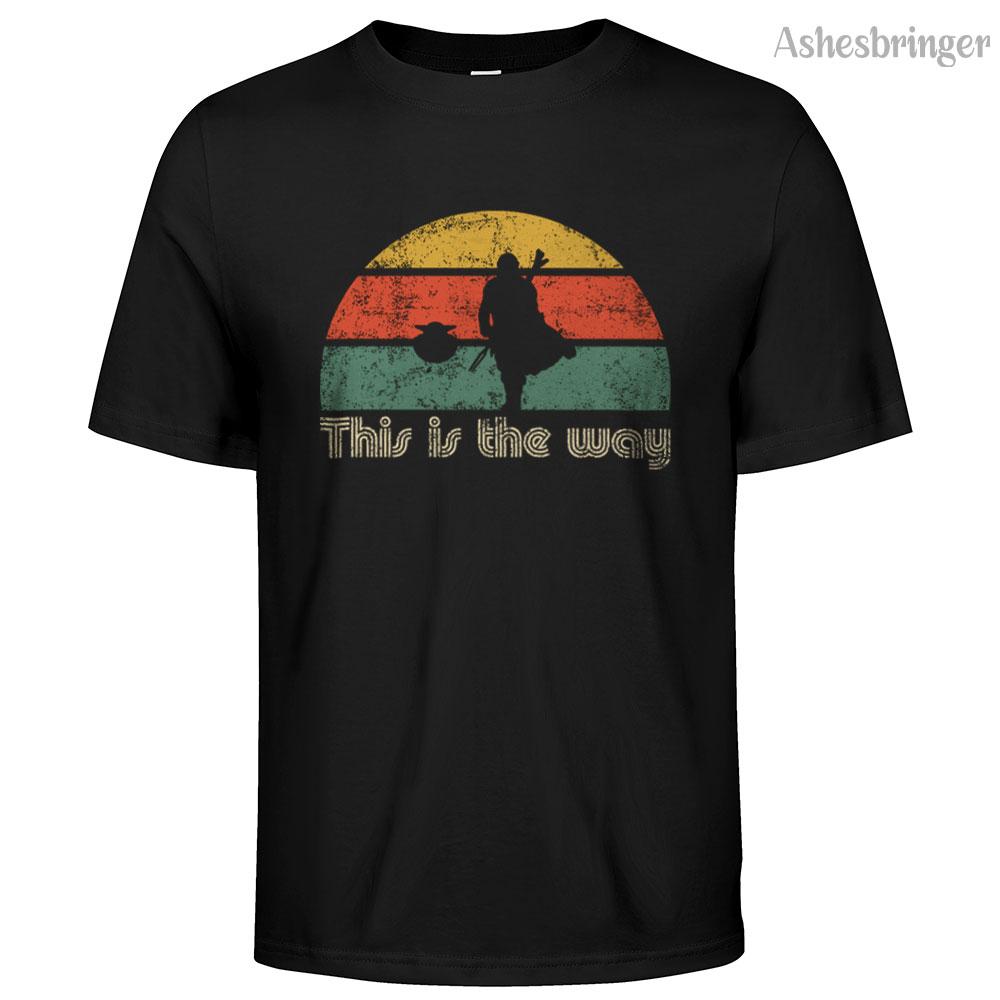 Vīriešu kokvilnas Jedi The Retro Way grafisks T-krekls, ielas ikdienas stila T-krekls vīriešiem un sievietēm