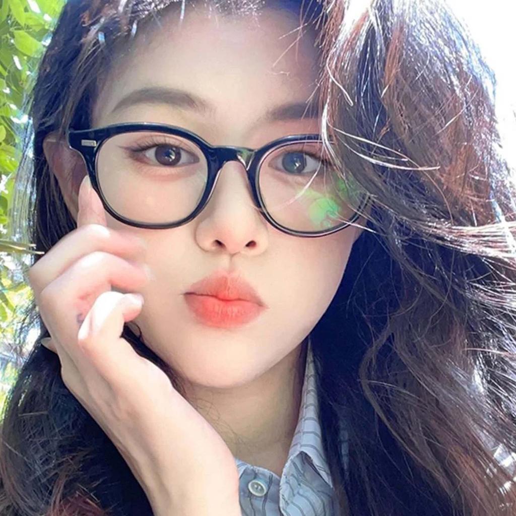 Fashion Round Frame Glasses Retro Aesthetics Modern Style Anti Blue Light Round Eyewear Vintage Black Leopard Frame Eye Glasses