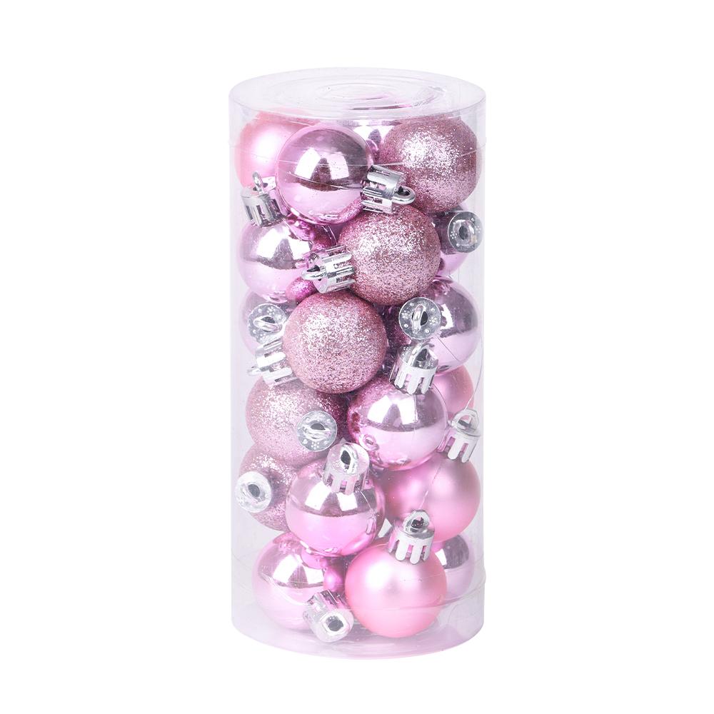 24pcs 3cm Party Supplies Crafts Home Decor Ball Bauble Christmas Tree Decoration Drop Pendant Xmas Hanging