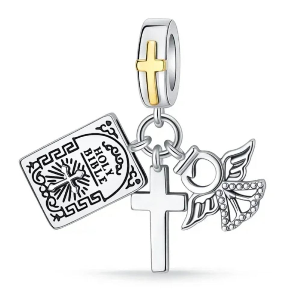 925 Silver Cross Charms Iron Throne Jesus Pendant Christian Necklace Beads Fit Bracelets Fine Jewelry DIY Gift